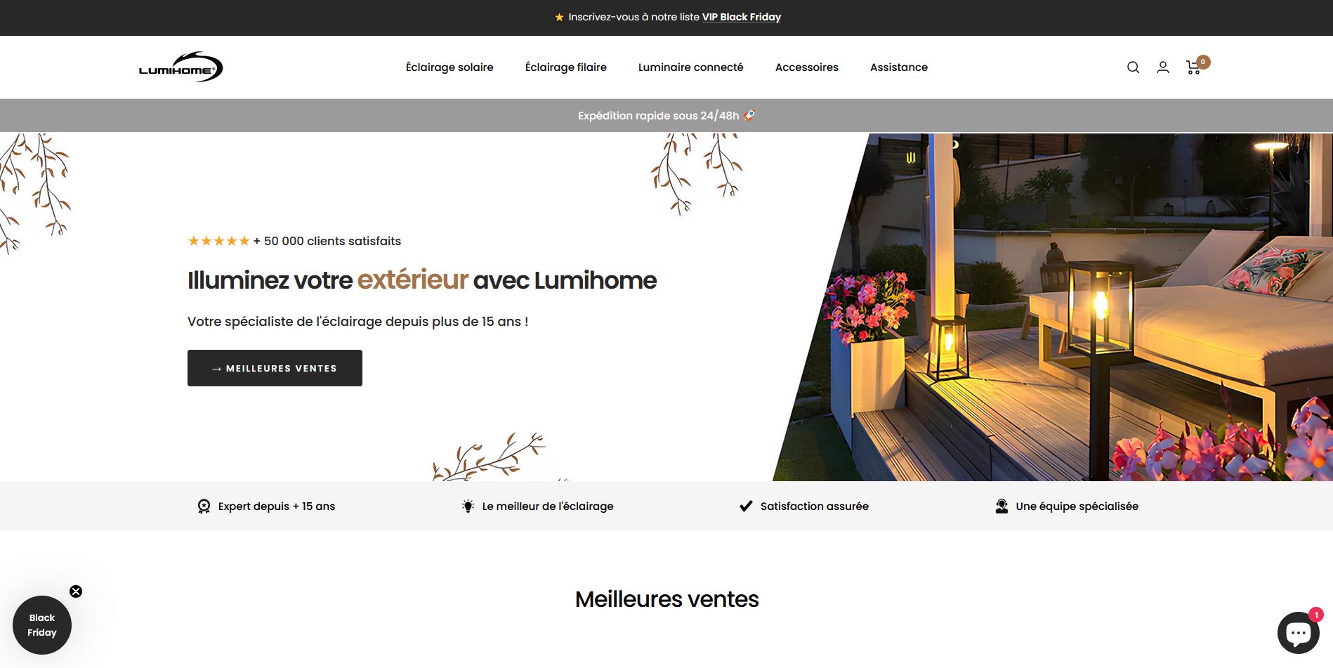 page d'accueil de Lumihome, novembre 2024